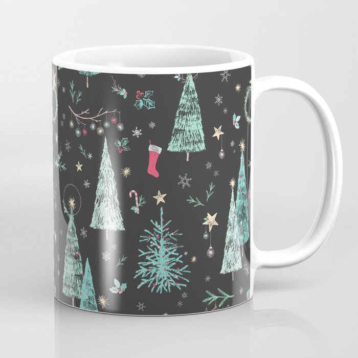 Chalk it Up to a Happy Holiday - Simple Chalk Christmas Pattern Coffee Mug