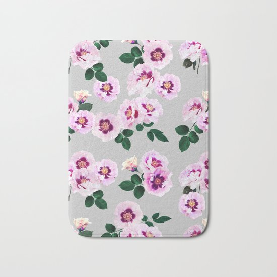 Blue Eyes Roses Bath Mat