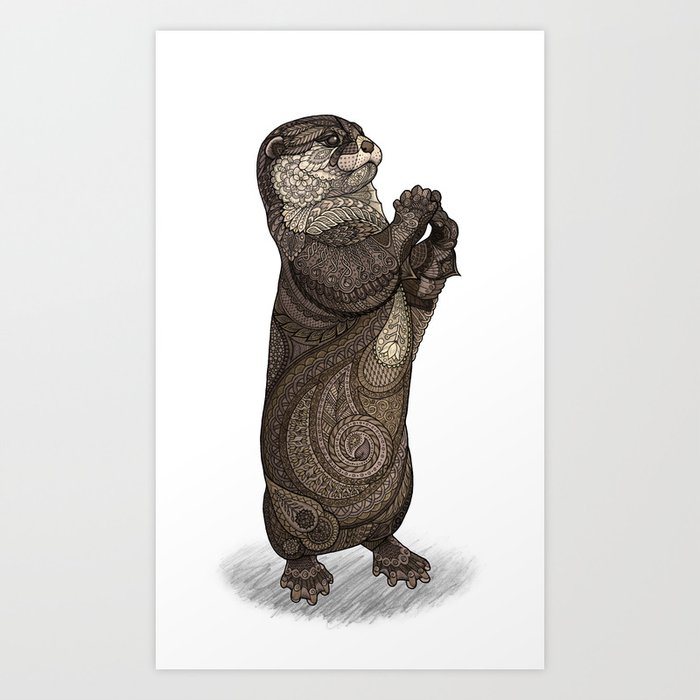 Infatuated Otter Art Print