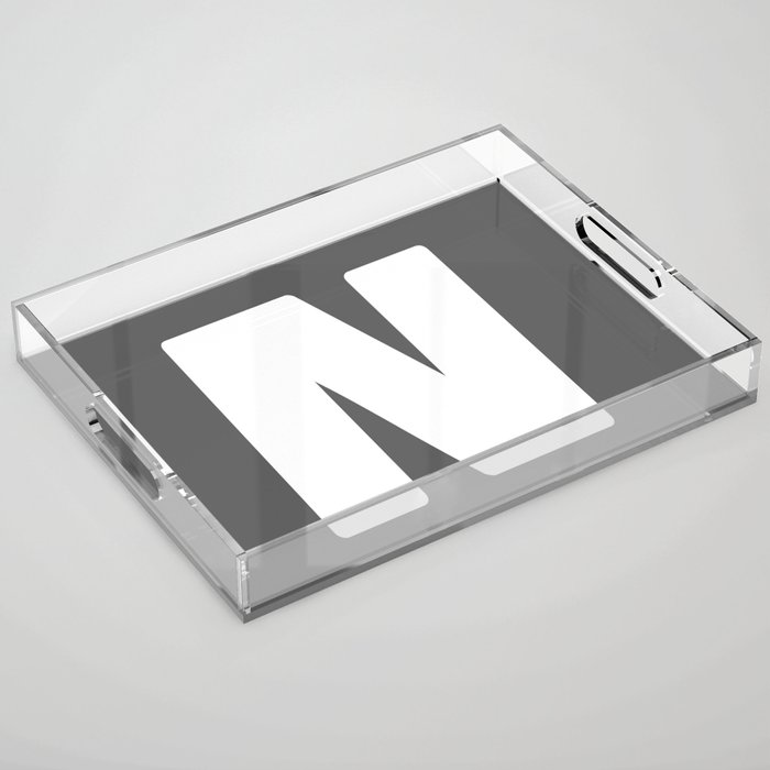 N (White & Grey Letter) Acrylic Tray