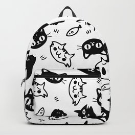 Black White Cute Cats Pattern Backpack
