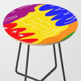 colorful lines shapes pattern design Side Table