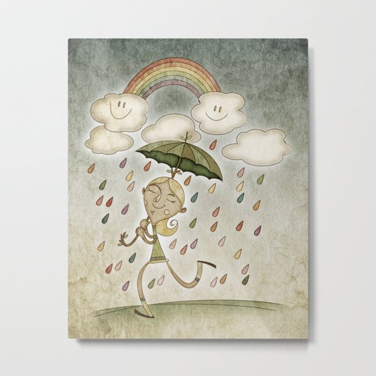 Rain Metal Print