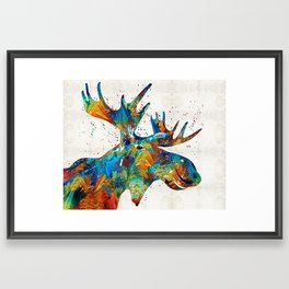 Colorful Moose Art - Confetti - By Sharon Cummings Framed Art Print
