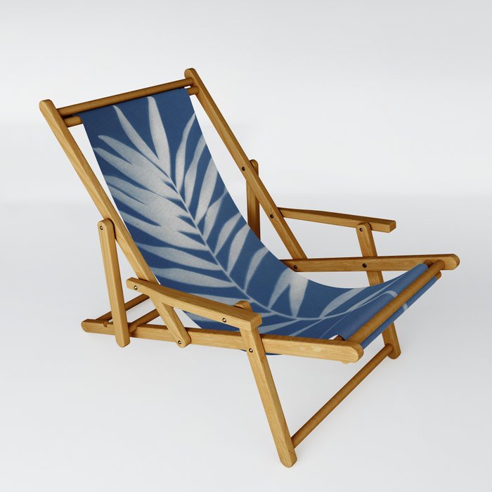 Jackie Partridge Art - Palm Leaf- Cyanotype Sling Chair