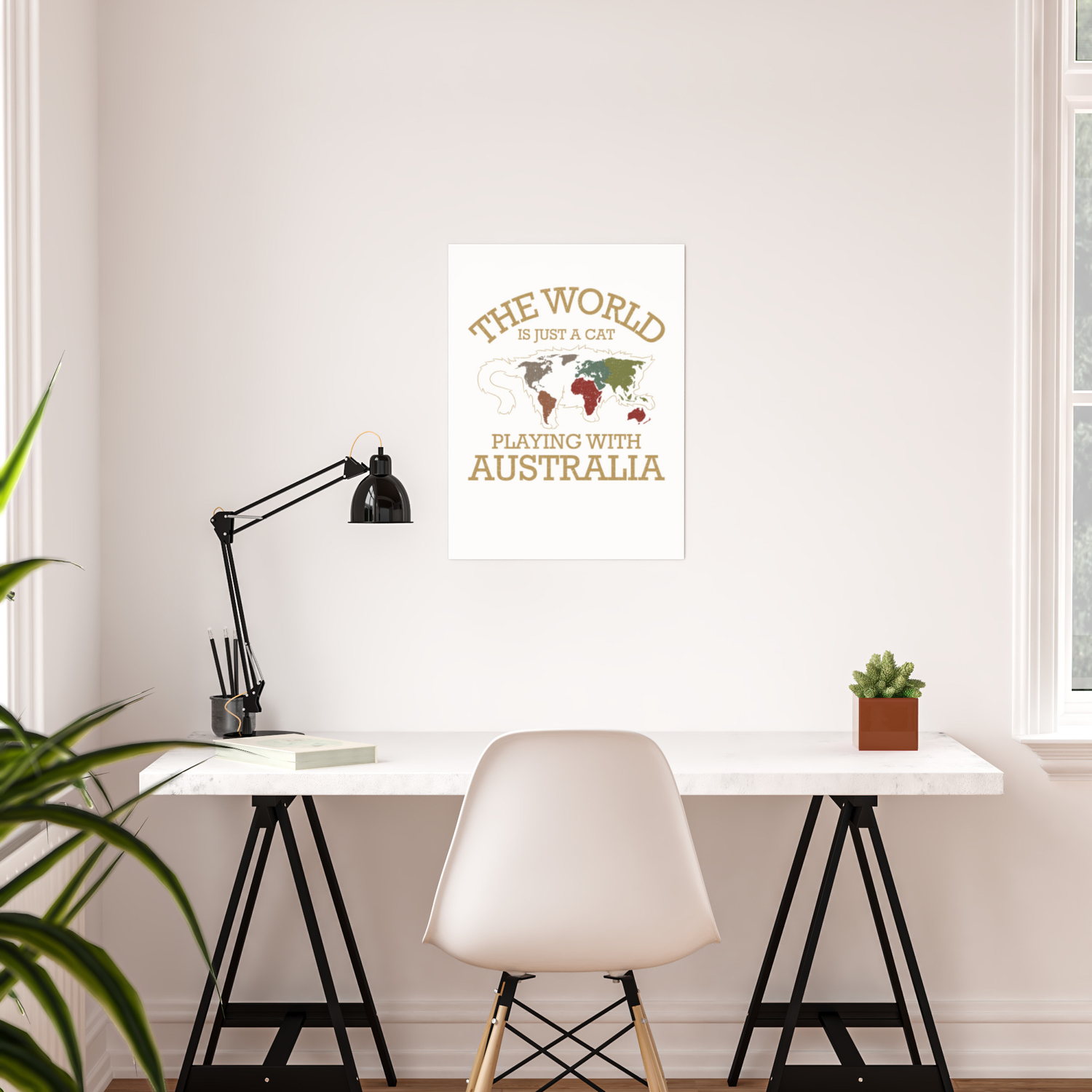 The World Is Just A Cat Playing With Australia Tee Poster By Born