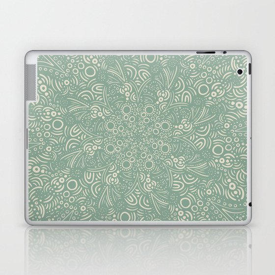Intricate Mandala Sea Green Laptop & iPad Skin