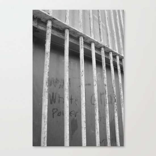 dusty window graffiti Canvas Print
