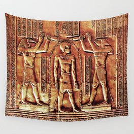 Egyptian Thoth Horus Hieroglyph Pyramid Wall Tapestry
