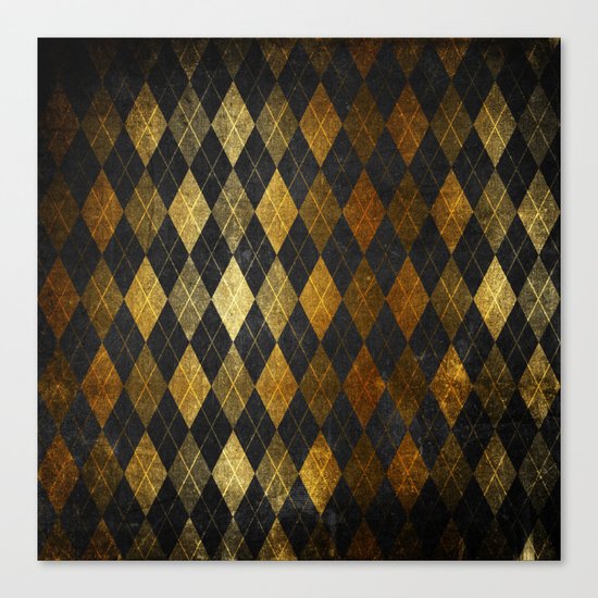 Black and gold geometric abstract pattern II- Luxury design for your home Canvas Print