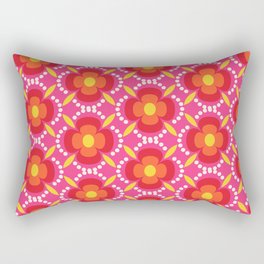 Retro happy bright floral 3 Rectangular Pillow