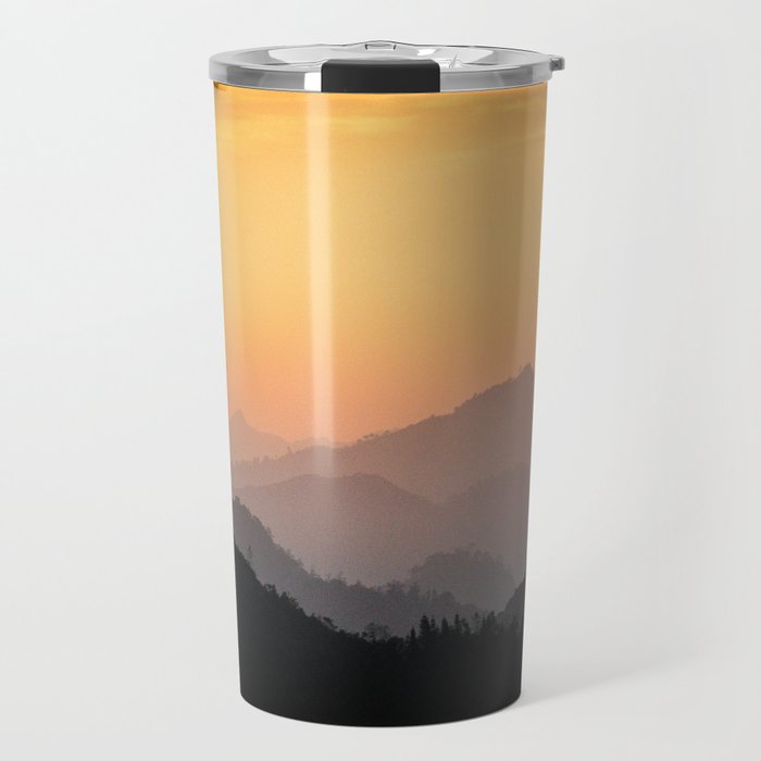 mountains at dusk Travel Mug