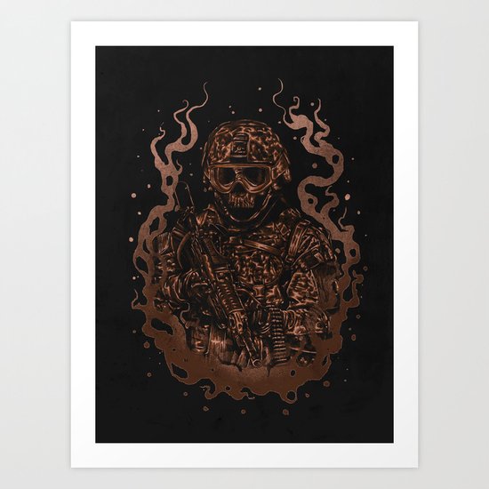 Military skull Art Print