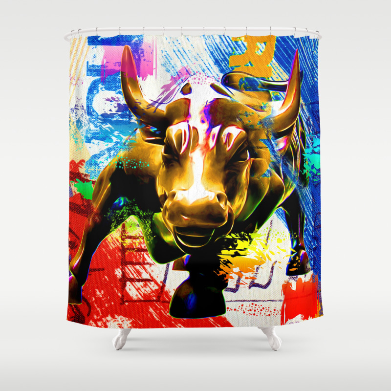 Wall Street Bull Painted Shower Curtain By Danieljanda Society6