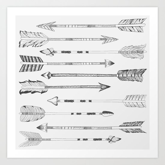Hand drawn arrows Art Print