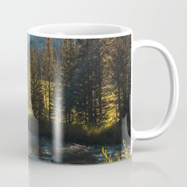 Yellowstone National Park River Hike Landscape Mountains Print Coffee Mug