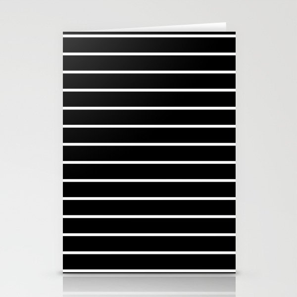 Stripes 524 Black and White Stationery Cards