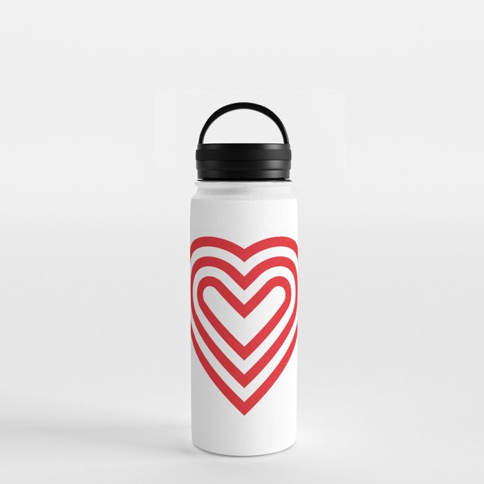 3 layers of red heart-shaped lines Water Bottle