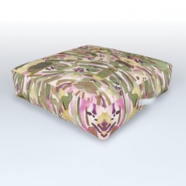 Symetrical spring floral pattern design Outdoor Floor Cushion