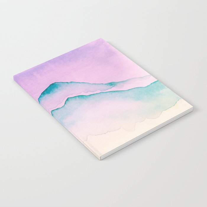 Blue Top Mountains In Pink Notebook