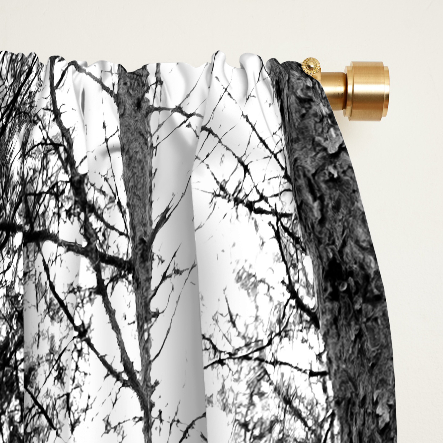 Trees In Forest Landscape Black And White Nature Photography Blackout Curtain By Dotsandlines99