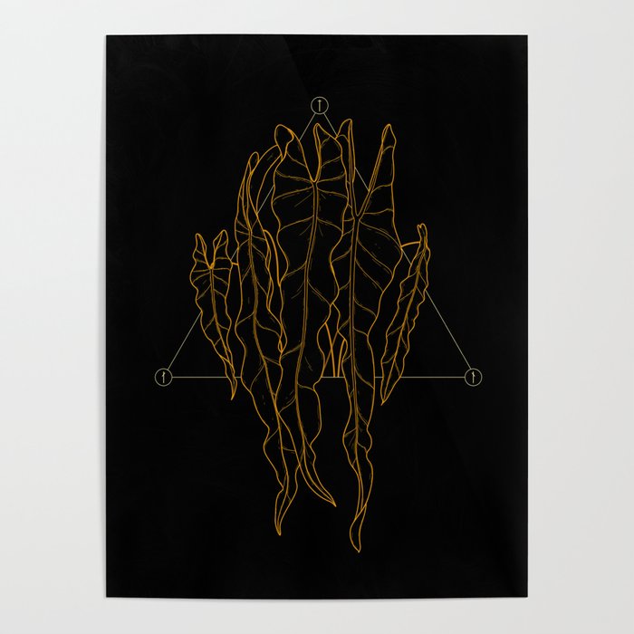 Gold Philodendron Spiritus Sancti Poster