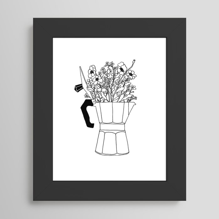 Moka Flowers - Coffee- BW Art Print by Florent Bodart