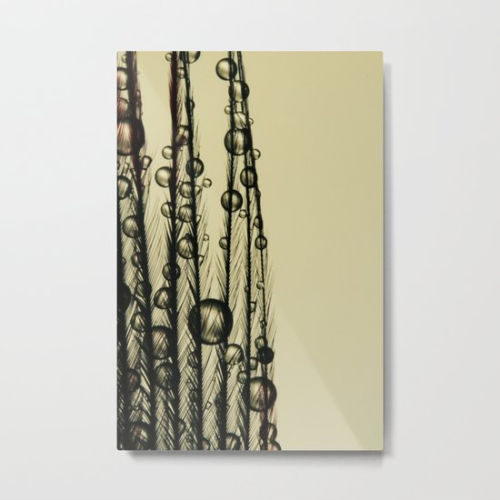 Charcoal Feather Drops Metal Print