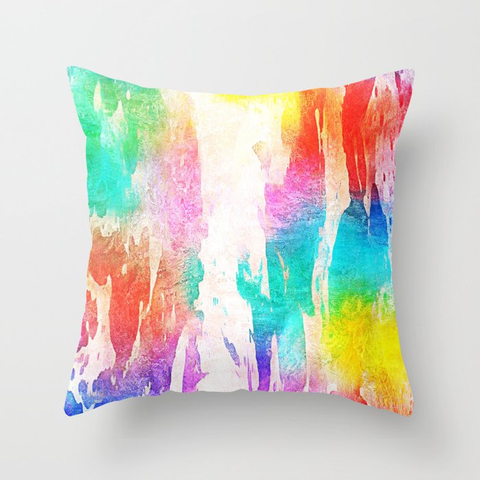 BRIGHT COLORFUL MODERN TRENDY ABSTRACT Throw Pillow