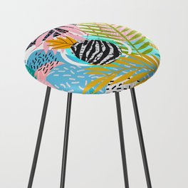 abstract palm leaves Counter Stool