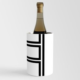 Modular Minimalist Modern Geometric Pattern in Black and White Wine Chiller
