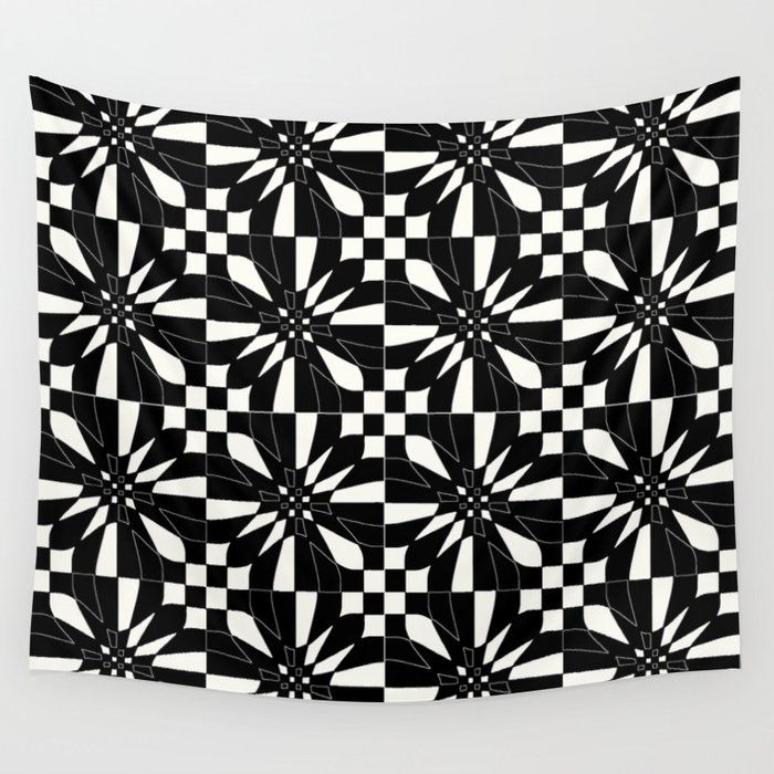 Black And White Abstract Checkered Pattern #decor #society6 #buyart Wall Tapestry