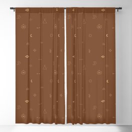 Southwestern Symbolic Pattern in Rust & Tan Blackout Curtain