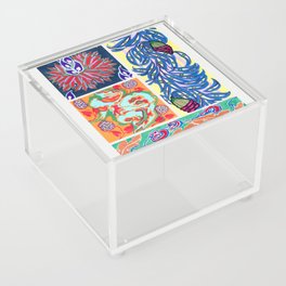 Seguy. Floral colorful background, vintage art deco & art nouveau background, plate no. 18 (Reproduction) Acrylic Box