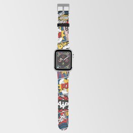 Modern Comic Book Superhero Pattern Color Colour Cartoon Lichtenstein Pop Art Apple Watch Band