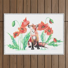 Paws & Smell the Poppies Outdoor Rug