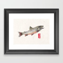 Brook Trout in Spawning colors-Gyotaku Framed Art Print