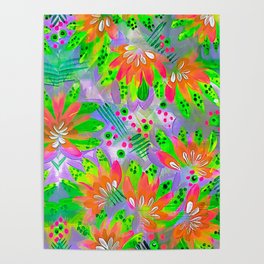 Floral Rainbow Pattern Poster