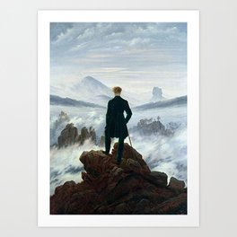 Wanderer above the Sea of Fog Painting by Caspar David Friedrich Art Print