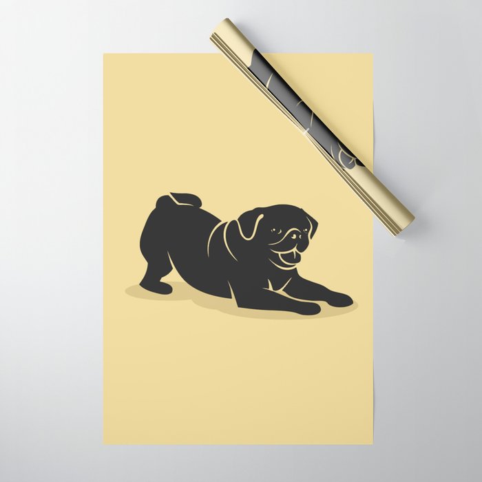 Pug Dog Vector Illustration Pug Cute Wrapping Paper