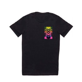 Torii | Modern Japanese Arches Curvature | Abstract Retro Line Art | Ombre Rainbow T Shirt
