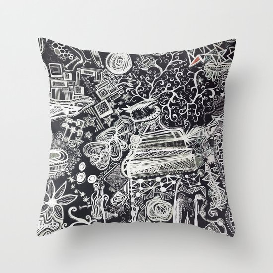 White/Black #2 Throw Pillow