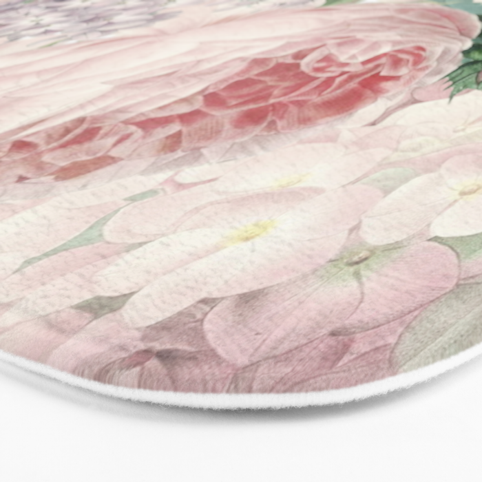 Vintage Roses and Lilacs Pattern Smelling Dreams Bath Mat by
