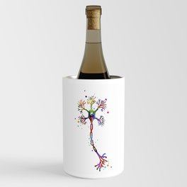Motor Neuron Brain Cell Watercolor Wine Chiller