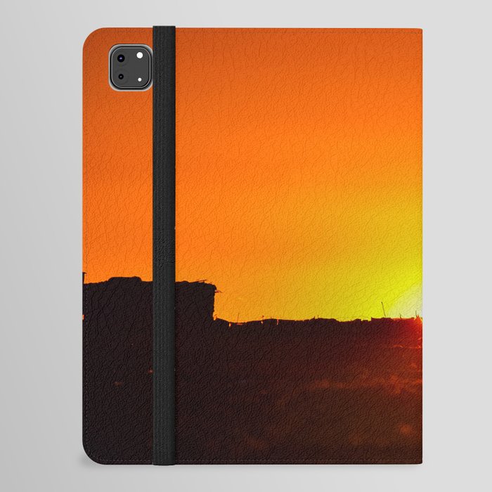 Sunset behind a horse iPad Folio Case