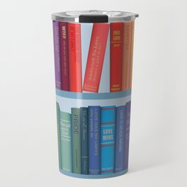 Rainbow Pride Bookshelves Travel Mug