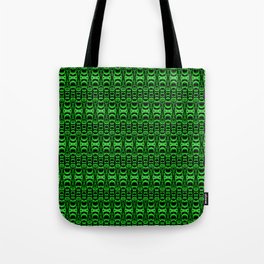 Dividers 07 in Green over Black Tote Bag
