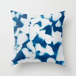 Gravel Cyanotype Print Throw Pillow