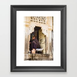 Water lady - Jaipur - Rajastan - India Framed Art Print
