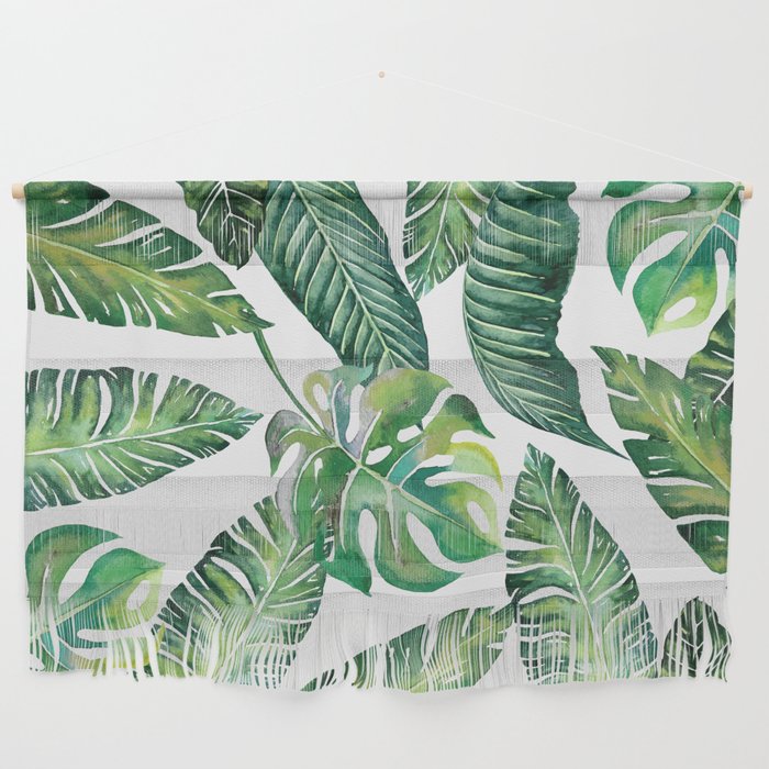 Jungle Leaves, Banana, Monstera #society6 Wall Hanging
